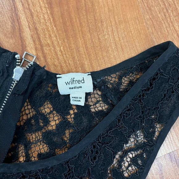 Wilfred Aritzia Lace Zipper Back Tank Top Black Size Medium M - Picture 5 of 9